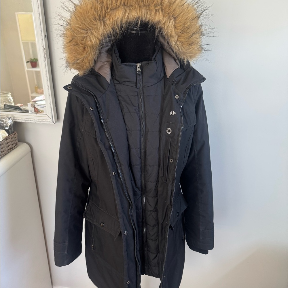 Stoic Women's Black Parka with Faux Fur Hood
